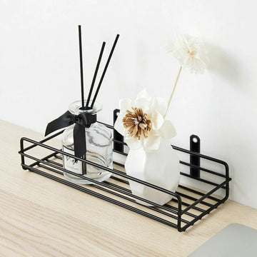 wall mounted multipurpose shelf with adhesive tapes by Metallics Home