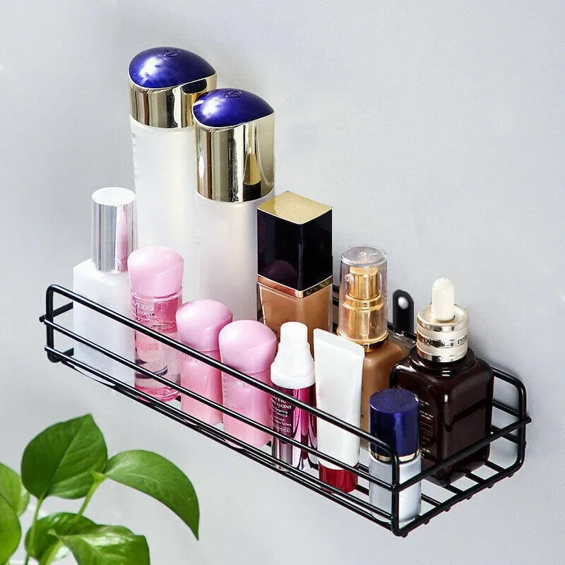wall mounted multipurpose shelf with adhesive tapes by Metallics Home
